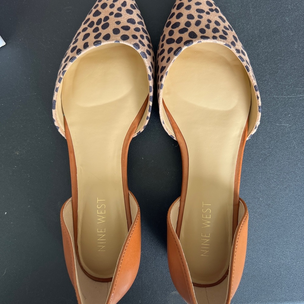 Nine West Brown Leopard Print Flats